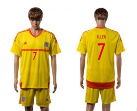 Wholesale Cheap Wales #7 Allen Away Soccer Country Jersey