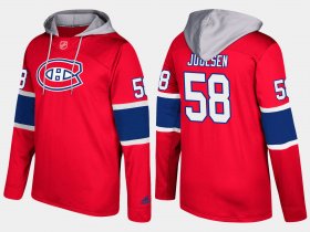 Wholesale Cheap Canadiens #58 Noah Juulsen Red Name And Number Hoodie