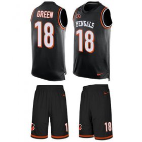 Wholesale Cheap Nike Bengals #18 A.J. Green Black Team Color Men\'s Stitched NFL Limited Tank Top Suit Jersey