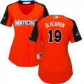 Wholesale Cheap Rockies #19 Charlie Blackmon Orange 2017 All-Star National League Women's Stitched MLB Jersey
