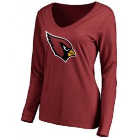 Wholesale Cheap Women\'s Arizona Cardinals Pro Line Primary Team Logo Slim Fit Long Sleeve T-Shirt Red