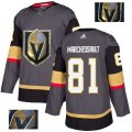 Wholesale Cheap Adidas Golden Knights #81 Jonathan Marchessault Grey Home Authentic Fashion Gold Stitched NHL Jersey