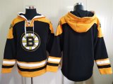 Wholesale Cheap Men's Boston Bruins Black Ageless Must Have Lace Up Pullover Blank Hoodie
