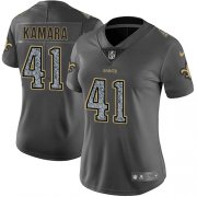 Wholesale Cheap Nike Saints #41 Alvin Kamara Gray Static Women's Stitched NFL Vapor Untouchable Limited Jersey