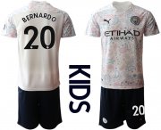 Wholesale Cheap Youth 2020-2021 club Manchester City away white 20 Soccer Jerseys