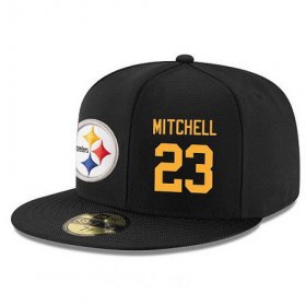 Wholesale Cheap Pittsburgh Steelers #23 Mike Mitchell Snapback Cap NFL Player Black with Gold Number Stitched Hat