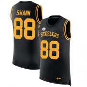 Wholesale Cheap Nike Steelers #88 Lynn Swann Black Team Color Men's Stitched NFL Limited Rush Tank Top Jersey