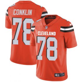 Wholesale Cheap Nike Browns #78 Jack Conklin Orange Alternate Men\'s Stitched NFL Vapor Untouchable Limited Jersey