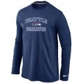 Wholesale Cheap Nike Seattle Seahawks Heart & Soul Long Sleeve T-Shirt Dark Blue