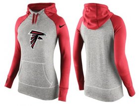 Wholesale Cheap Women\'s Nike Atlanta Falcons Performance Hoodie Grey & Red_2