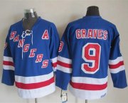 Wholesale Cheap Rangers #9 Adam Graves Light Blue CCM Throwback Stitched NHL Jersey