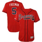 Wholesale Cheap Braves #5 Freddie Freeman Red Flexbase Authentic Collection Stitched MLB Jersey