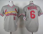 Wholesale Cheap Cardinals #6 Stan Musial Grey 1978 Turn Back The Clock Stitched MLB Jersey