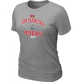 Wholesale Cheap Women\'s San Francisco 49ers Super Bowl XLVII Heart & Soul T-Shirt Light Grey
