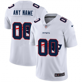 Wholesale Cheap New England Patriots Custom White Men\'s Nike Team Logo Dual Overlap Limited NFL Jersey