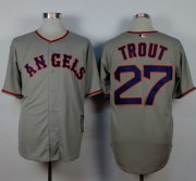 Wholesale Cheap Angels of Anaheim #27 Mike Trout Grey 1965 Turn Back The Clock Stitched MLB Jersey