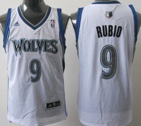 Wholesale Cheap Minnesota Timberwolves #9 Ricky Rubio White Swingman Jersey