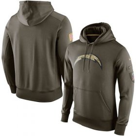 Wholesale Cheap Men\'s Los Angeles Chargers Nike Olive Salute To Service KO Performance Hoodie