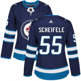 Wholesale Cheap Adidas Jets #55 Mark Scheifele Navy Blue Home Authentic Women\'s Stitched NHL Jersey