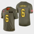 Wholesale Cheap Nike Browns #6 Baker Mayfield Men's Olive Gold 2019 Salute to Service NFL 100 Limited Jersey