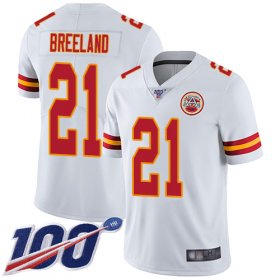 Wholesale Cheap Nike Chiefs #21 Bashaud Breeland White Men\'s Stitched NFL 100th Season Vapor Limited Jersey
