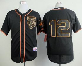 Wholesale Cheap Giants #12 Joe Panik Black Alternate Cool Base Stitched MLB Jersey