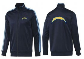 Wholesale Cheap NFL Los Angeles Chargers Team Logo Jacket Dark Blue_2