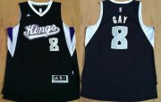 Wholesale Cheap Men's Sacramento Kings #8 Rudy Gay Revolution 30 Swingman New Black Jersey