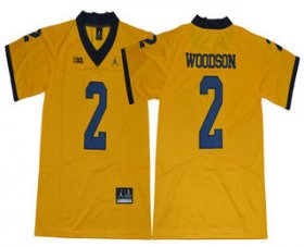 Wholesale Cheap Men\'s Michigan Wolverines #2 Charles Woodson Yellow 2017 College Football Stitched Brand Jordan NCAA Jersey