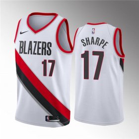 Wholesale Cheap Men\'s Portland Trail Blazers #17 Shaedon Sharpe White Association Edition Stitched Basketball Jersey