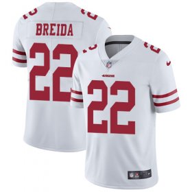 Wholesale Cheap Nike 49ers #22 Matt Breida White Men\'s Stitched NFL Vapor Untouchable Limited Jersey