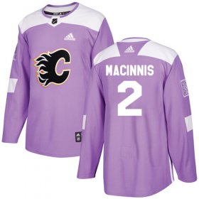 Wholesale Cheap Adidas Flames #2 Al MacInnis Purple Authentic Fights Cancer Stitched NHL Jersey