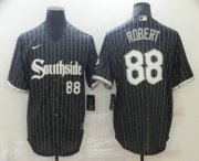 Wholesale Cheap Men's Chicago White Sox #88 Luis Robert Black With Small Number 2021 City Connect Stitched MLB Cool Base Nike Jersey