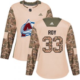 Wholesale Cheap Adidas Avalanche #33 Patrick Roy Camo Authentic 2017 Veterans Day Women\'s Stitched NHL Jersey