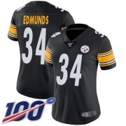 Wholesale Cheap Nike Steelers #34 Terrell Edmunds Black Team Color Women's Stitched NFL 100th Season Vapor Limited Jersey