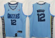 Wholesale Cheap Men's Memphis Grizzlies #12 Ja Morant Blue Stitched Jersey