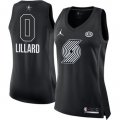 Wholesale Cheap Nike Portland Trail Blazers #0 Damian Lillard Black Women's NBA Jordan Swingman 2018 All-Star Game Jersey