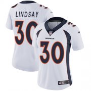Wholesale Cheap Nike Broncos #30 Phillip Lindsay White Women's Stitched NFL Vapor Untouchable Limited Jersey