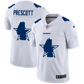 Wholesale Cheap Dallas Cowboys #4 Dak Prescott White Men\'s Nike Team Logo Dual Overlap Limited NFL Jersey