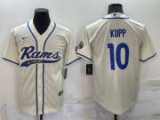 Wholesale Men's Los Angeles Rams #10 Cooper Kupp Cream Stitched Cool Base Nike Baseball Jersey