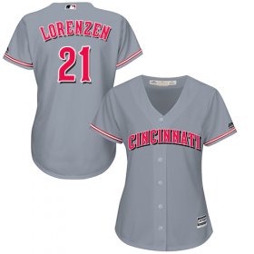 Wholesale Cheap Reds #21 Michael Lorenzen Grey Road Women\'s Stitched MLB Jersey