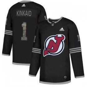 Wholesale Cheap Adidas Devils #1 Keith Kinkaid Black Authentic Classic Stitched NHL Jersey