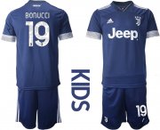 Wholesale Cheap Youth 2020-2021 club Juventus away blue 19 Soccer Jerseys