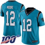 Wholesale Cheap Nike Panthers #12 DJ Moore Blue Men's Stitched NFL Limited Rush 100th Season Jersey