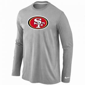 Wholesale Cheap Nike San Francisco 49ers Logo Long Sleeve T-Shirt Grey