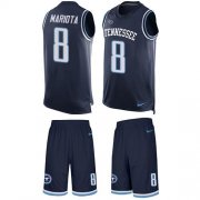 Wholesale Cheap Nike Titans #8 Marcus Mariota Navy Blue Team Color Men's Stitched NFL Limited Tank Top Suit Jersey