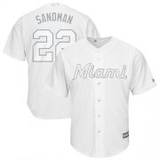 Wholesale Cheap marlins #22 Sandy Alcantara White "Sandman" Players Weekend Cool Base Stitched MLB Jersey