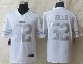 Wholesale Cheap Nike 49ers #52 Patrick Willis White Men\'s Stitched NFL Limited Platinum Jersey
