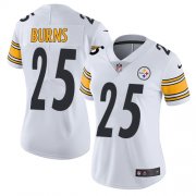 Wholesale Cheap Nike Steelers #25 Artie Burns White Women's Stitched NFL Vapor Untouchable Limited Jersey