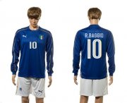 Wholesale Cheap Italy #10 R.Baggio Blue Home Long Sleeves Soccer Country Jersey